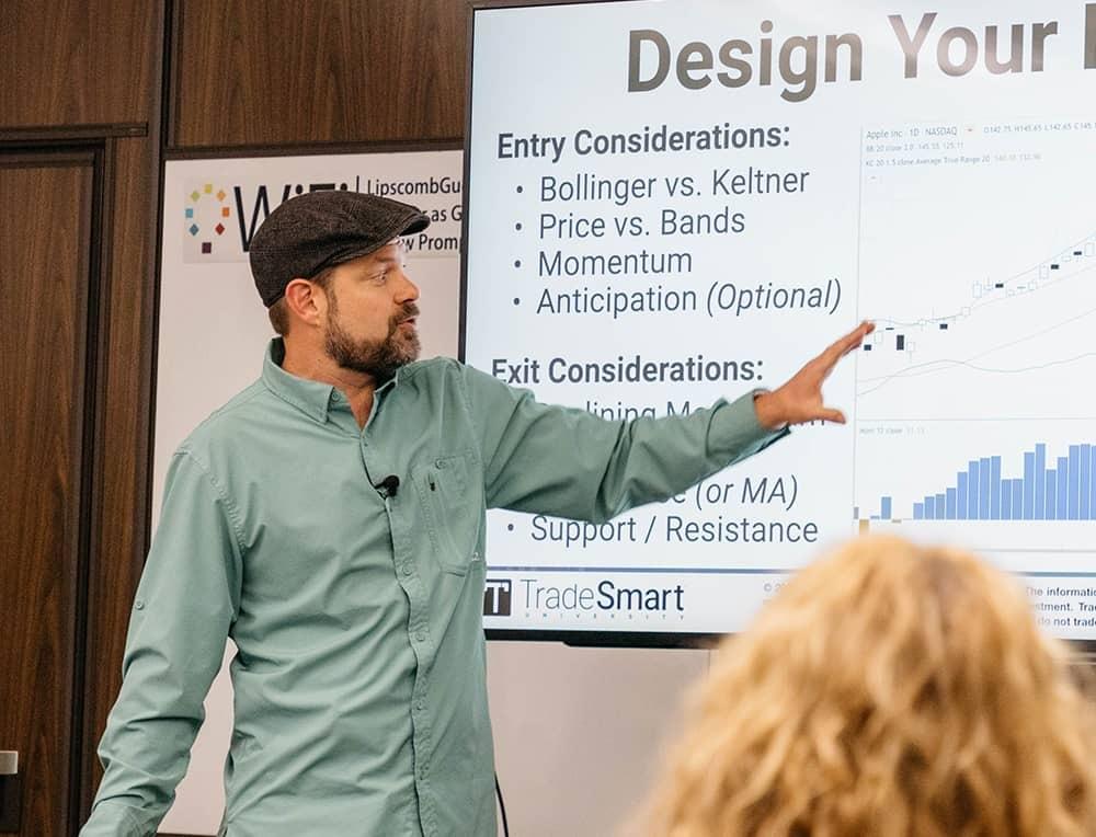Josh Hesse teaching at a live TradeSmart University event